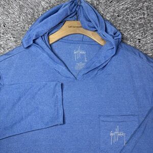 Guy Harvey Lightweight Hoodie Mens XXL Baby Blue Stretch Activewear Beach Breath